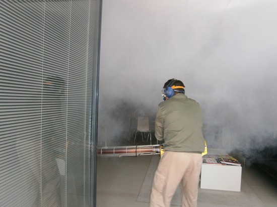 Fumigación con humo para el control de pulgas